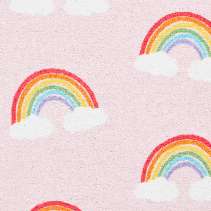 Pink Rainbow Pattern Rug Rainbow Hearts Pink - Washable Pink Rug — RugsDirect Online