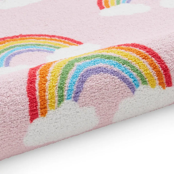Catherine Lansfield Rainbow Hearts Pink - Washable