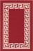 Serdim Rugs gel back 413 red cream Red, Cream Living Room Geometric Rug.