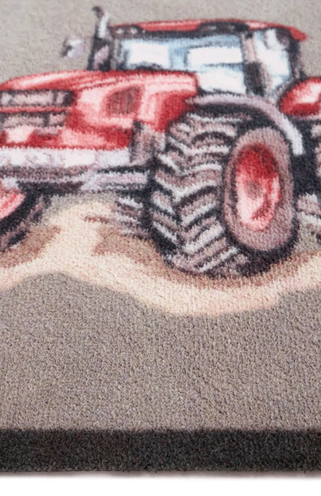 Red Farmyard Tractor Beige