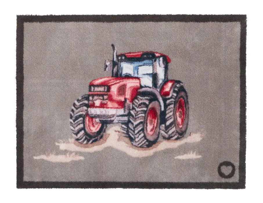 Red Farmyard Tractor Beige