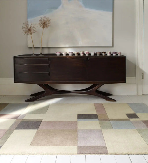 Asiatic reef rf17 blocks pastel Multicoloured Living Room Wool Rug.