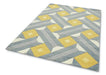 Asiatic reef rf01 motif ochre grey Grey, Yellow Living Room Wool Rug.