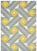 Asiatic reef rf01 motif ochre grey Grey, Yellow Living Room Wool Rug.