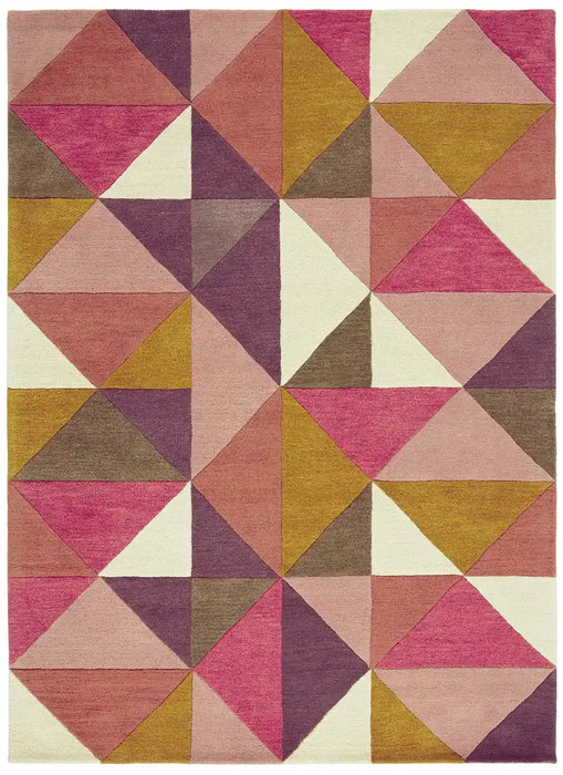 Asiatic reef rf09 kite pink multi Multicoloured, Pink Living Room Wool Rug.