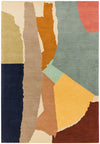Asiatic reef rf14 abstract multi Multicoloured Living Room Wool Rug.