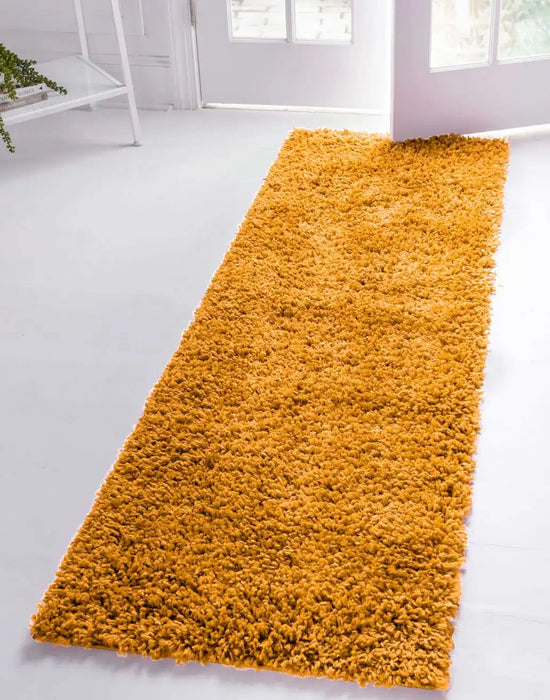 Rug Style retro shaggy ochre Yellow Living Room Shaggy Rug.