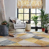 Harlequin harlequin rhythm saffron 40906 Yellow, Multicoloured Living Room Wool Rug.