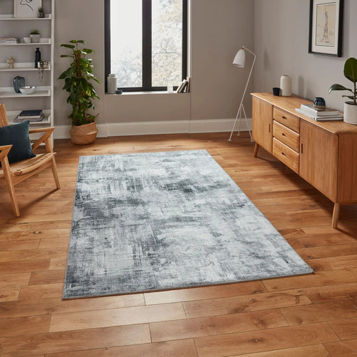 Think Rugs rio g4719 grey Grey Living Room Flat Weave Rug.