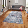 Think Rugs rio g4719 pink blue Blue, Pink Living Room Flat Weave Rug.