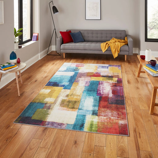 Think Rugs rio g4721 multi Multicoloured Living Room Flat Weave Rug.