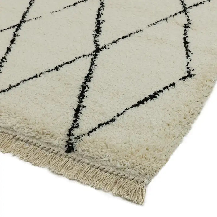 Asiatic rocco rc08 cream Ivory, Cream Living Room Geometric Rug.