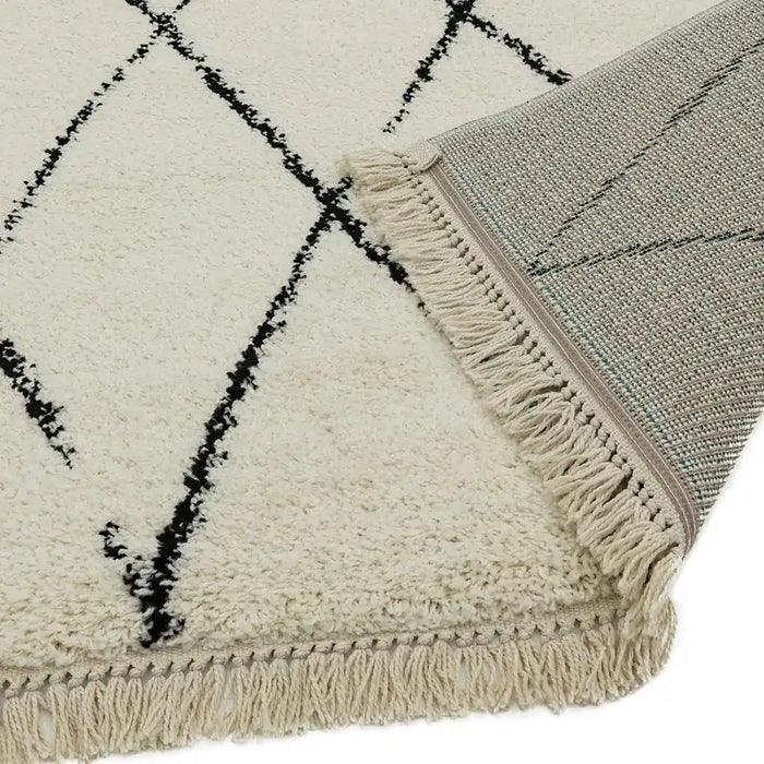Asiatic rocco rc08 cream Ivory, Cream Living Room Geometric Rug.