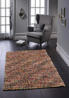 Origins rocks shaggy multi Multicoloured Living Room Wool Rug.