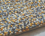 Origins rocks shaggy ochre Yellow, Multicoloured Living Room Wool Rug.
