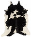 Asiatic rodeo cowhides black and white Black, Ivory Living Room  Rug.