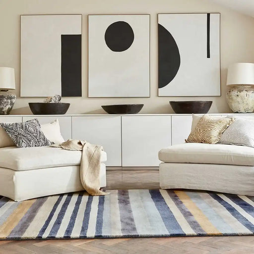 Harlequin harlequin rosita putty 140404 Blue, Grey, Ivory, Multicoloured Living Room Wool Rug.