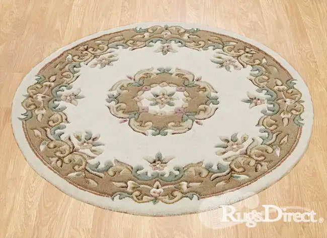 Oriental Weavers royal indian cream beige Beige, Ivory Living Room Wool Rug.