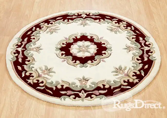 Oriental Weavers royal indian cream red Ivory, Red Living Room Wool Rug.