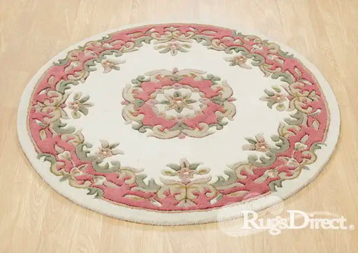 Oriental Weavers royal indian cream rose Ivory, Pink Living Room Wool Rug.