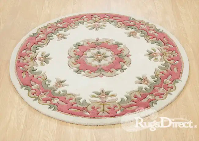 Oriental Weavers royal indian cream rose Ivory, Pink Living Room Wool Rug.