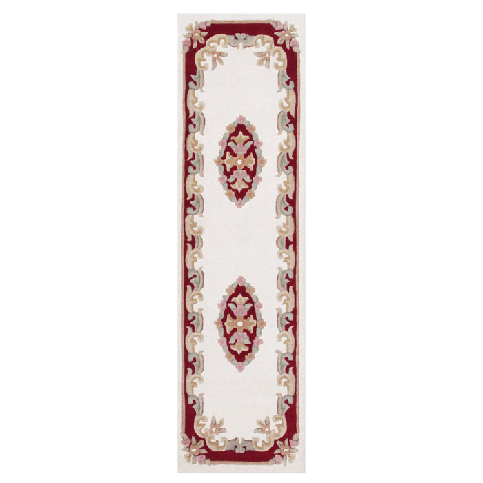 Oriental Weavers royal indian cream red Ivory, Red Living Room Wool Rug.