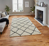Think Rugs royal nomadic 5413 ivory black Ivory Living Room Shaggy Rug.