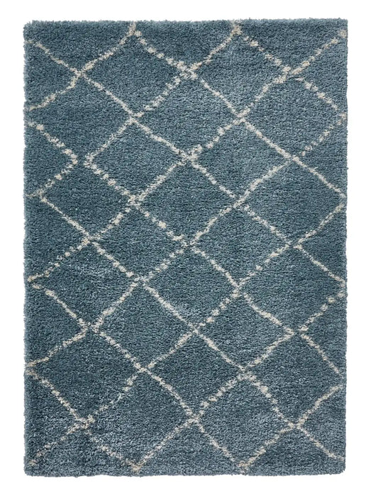 Think Rugs royal nomadic 5413 teal champange Blue, Teal Living Room Shaggy Rug.