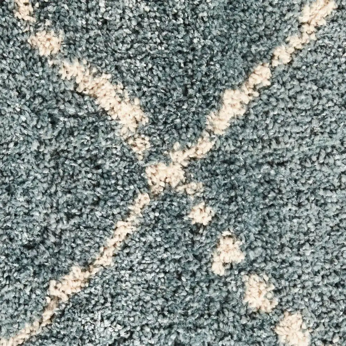 Think Rugs royal nomadic 5413 teal champange Blue, Teal Living Room Shaggy Rug.