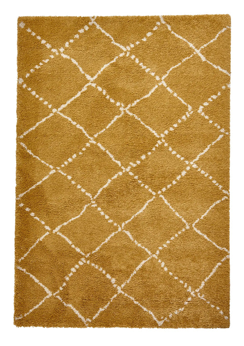 Think Rugs royal nomadic 5413 yellow Yellow Living Room Shaggy Rug.