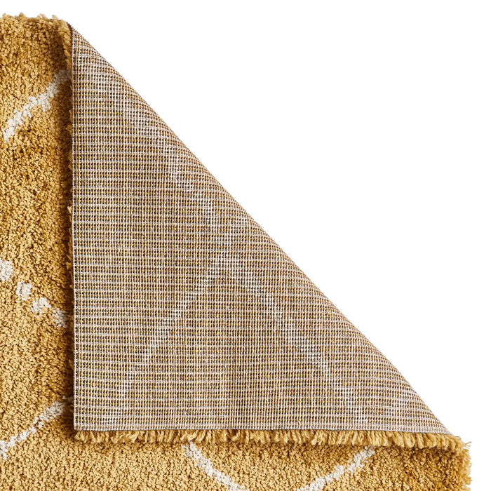 Think Rugs royal nomadic 5413 yellow Yellow Living Room Shaggy Rug.