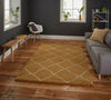 Think Rugs royal nomadic 5413 yellow Yellow Living Room Shaggy Rug.