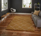 Think Rugs royal nomadic 5413 yellow Yellow Living Room Shaggy Rug.
