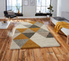 Think Rugs royal nomadic 5741 beige ochre Yellow, Beige Living Room Shaggy Rug.