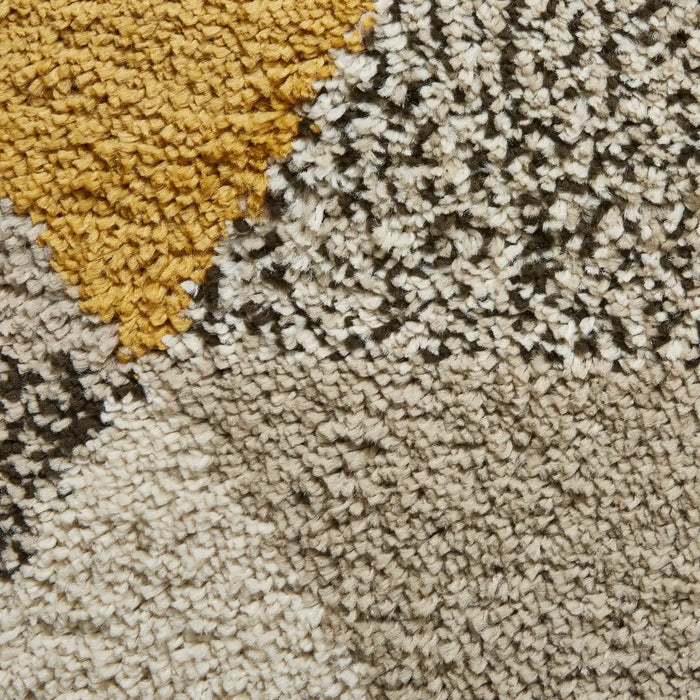 Think Rugs royal nomadic 5741 beige ochre Yellow, Beige Living Room Shaggy Rug.