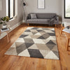 Think Rugs royal nomadic 7611 beige grey Grey, Beige Living Room Shaggy Rug.