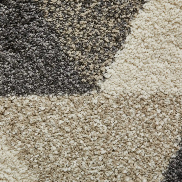 Think Rugs royal nomadic 7611 beige grey Grey, Beige Living Room Shaggy Rug.