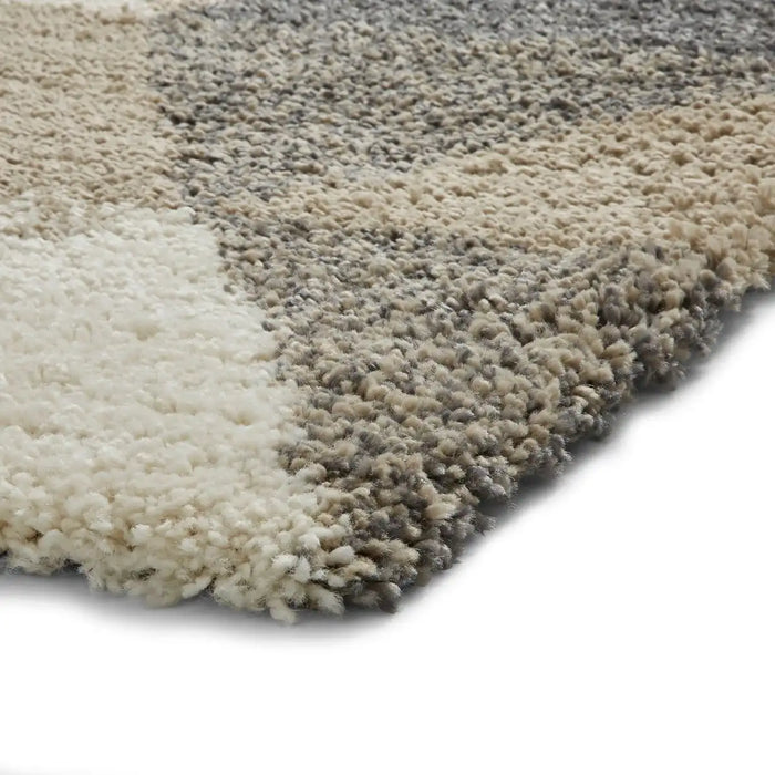 Think Rugs royal nomadic 7611 beige grey Grey, Beige Living Room Shaggy Rug.