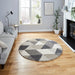 Think Rugs royal nomadic 7611 beige grey Grey, Beige Living Room Shaggy Rug.