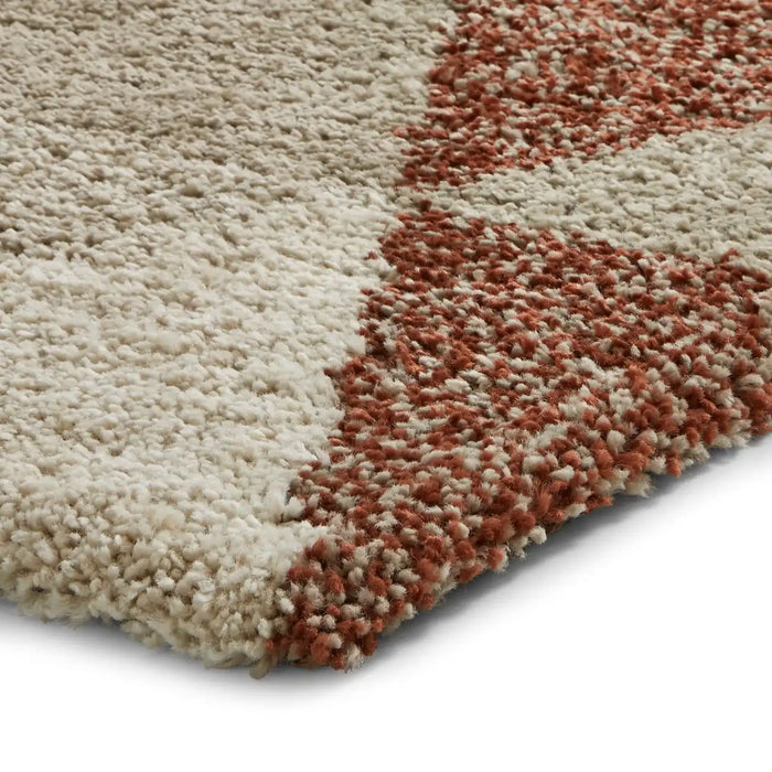 Think Rugs royal nomadic 7611 beige rust Beige, Orange Living Room Shaggy Rug.