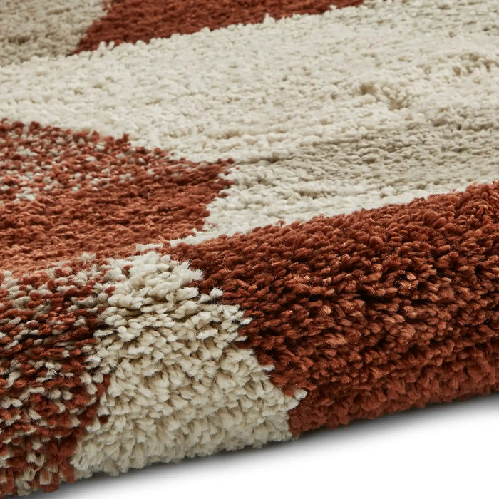Think Rugs royal nomadic 7611 beige rust Beige, Orange Living Room Shaggy Rug.