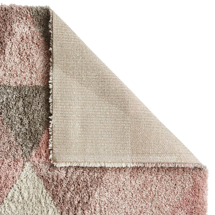 Think Rugs royal nomadic 7611 rose cream Grey, Pink, Cream Living Room Shaggy Rug.