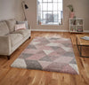 Think Rugs royal nomadic 7611 rose cream Grey, Pink, Cream Living Room Shaggy Rug.