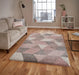 Think Rugs royal nomadic 7611 rose cream Grey, Pink, Cream Living Room Shaggy Rug.