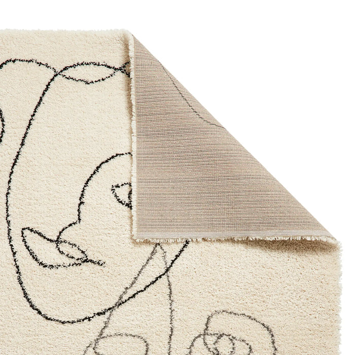 Think Rugs royal nomadic a175 cream grey Grey, Ivory, Cream Living Room Shaggy Rug.