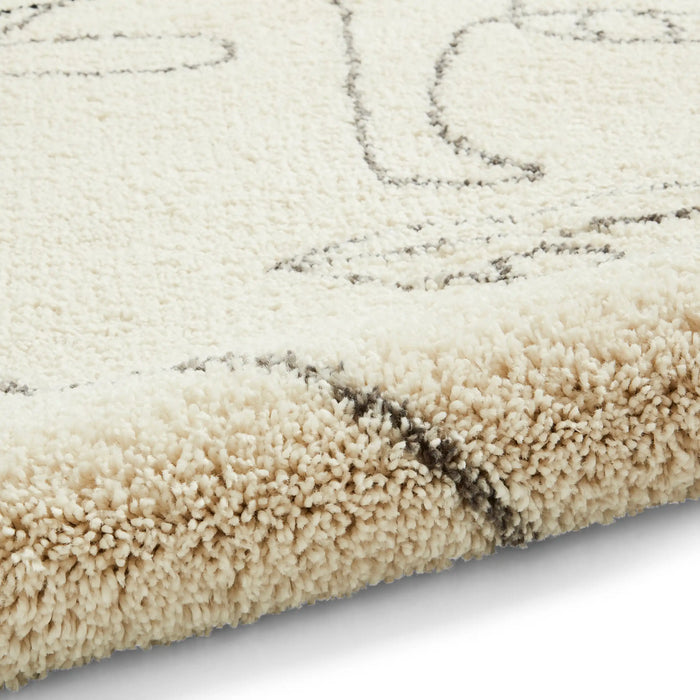 Think Rugs royal nomadic a175 cream grey Grey, Ivory, Cream Living Room Shaggy Rug.