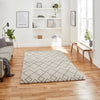 Think Rugs royal nomadic a638 cream grey Grey, Cream Living Room Shaggy Rug.