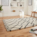 Think Rugs royal nomadic a638 white black Black, Ivory Living Room Shaggy Rug.