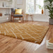 Think Rugs royal nomadic a638 yellow Yellow Living Room Shaggy Rug.