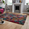 Think Rugs royal nomadic a641 dark multi Grey, Multicoloured Living Room Shaggy Rug.